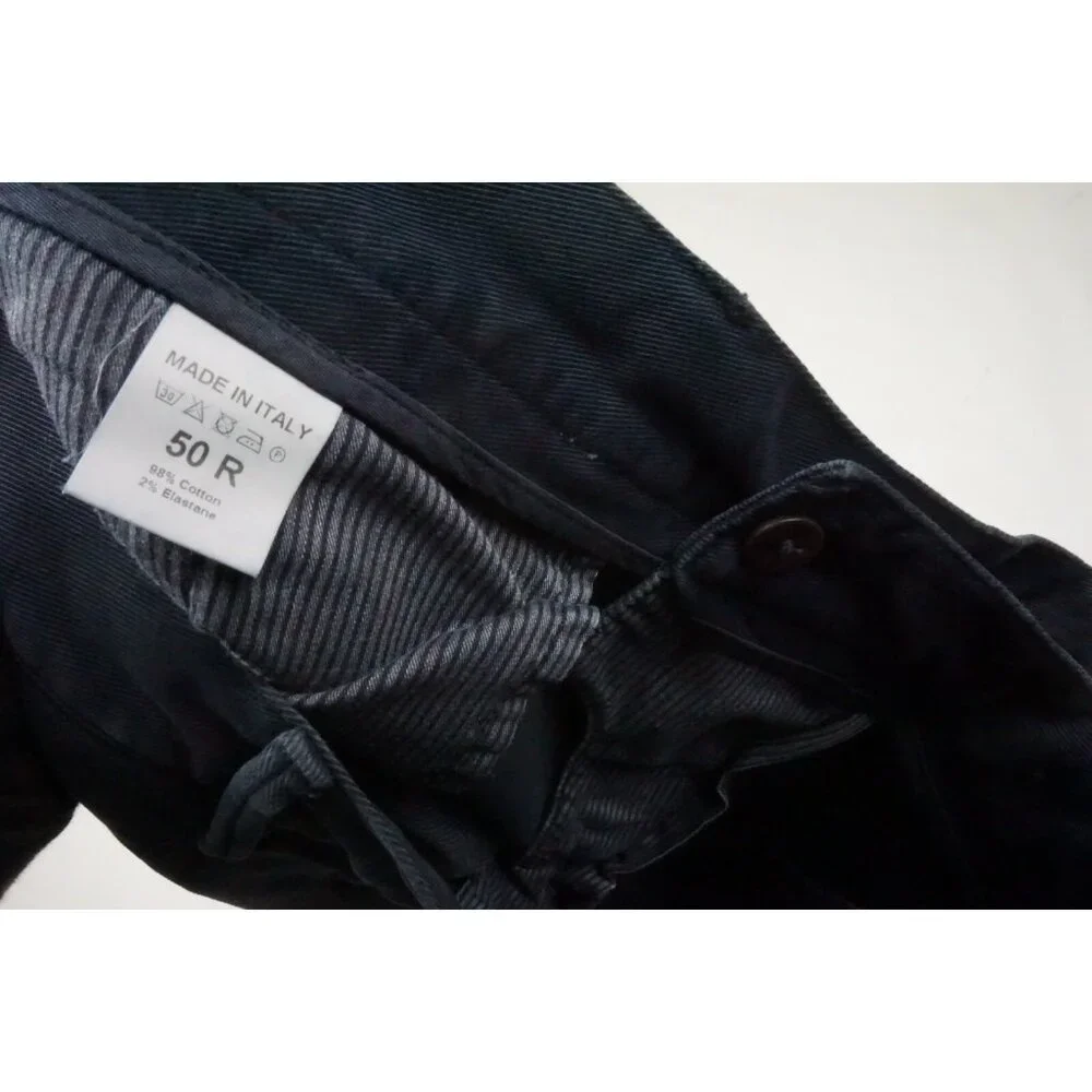Isaia S Tinto Capo Blue Twill Cotton Blend Casual Mens Chino Pants 50R EU NEW